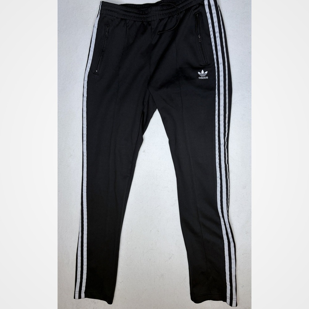 Adidas Originals Primeblue SST Track Pants Black White 3-Stripe Joggers Medium - Picture 2 of 9